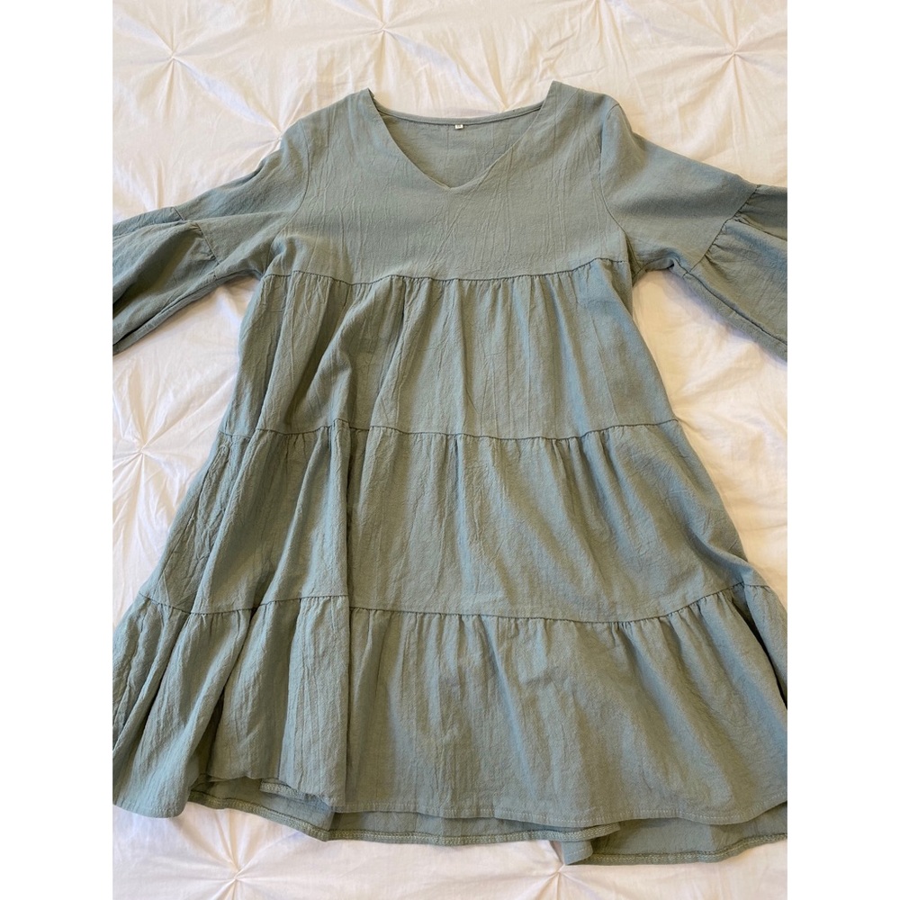 Blue flow tier dress